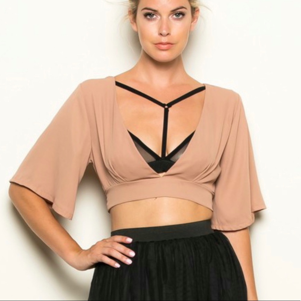 Nude crop top